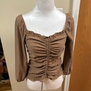 Brown Ruched Women's Top